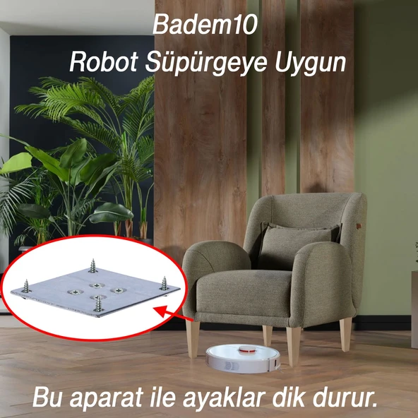 Ahşap Ayak 4 Adet 25 cm Kare Bağlantı Aparatı Dahil Mobilya Koltuk Kanepe Sehpa Masa Ayağı Ayakları - 2