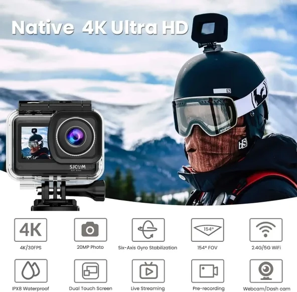 SJCAM SJ11 Aktif HDR Yükseltilmiş 4K30FPS WiFi Aksiyon Kameraları - 8