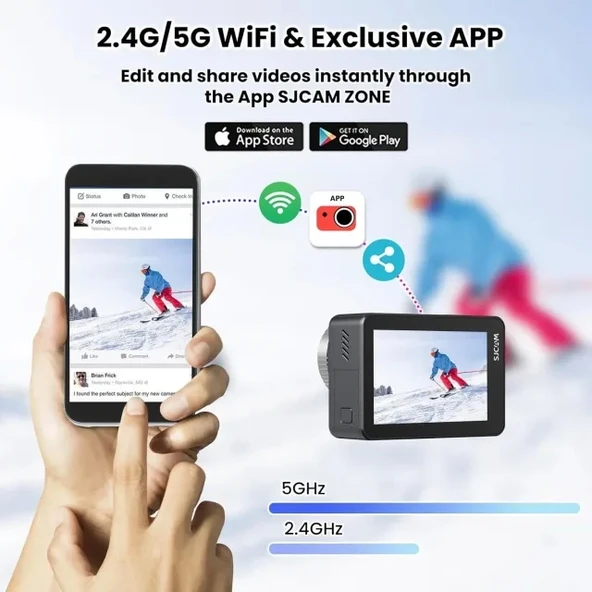SJCAM SJ11 Aktif HDR Yükseltilmiş 4K30FPS WiFi Aksiyon Kameraları - 4