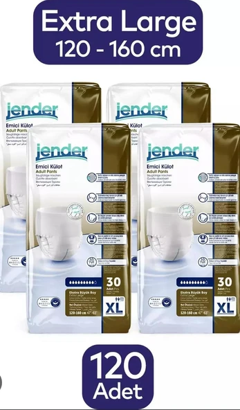 Jender Emici Külot Ekstra Büyük Boy XL 30'lu 4 Adet Hasta Bezi