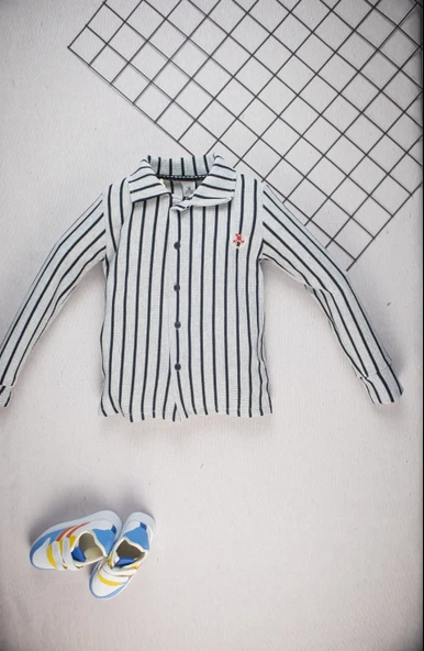 Erkek Çocuk Takım –Çizgili Gömlek ve Siyah Pantolon Kombini I Günlük ve Özel Günler İçin Çocuk Takım - 3