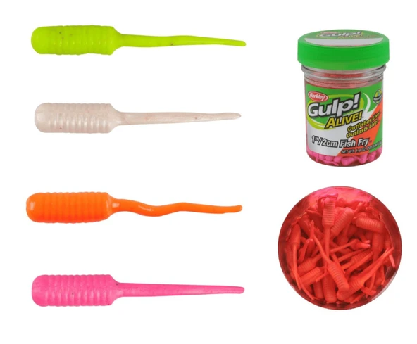 Berkley Gulp Alive Fish Fry 2cm LRF Silikonu  Luma Glow