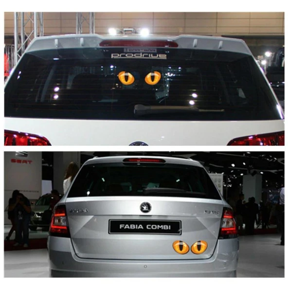 Oto Sticker Kedi Gözü 3D Arma Araba Logo Sağ - Sol 2 Adet (425370157) - 6