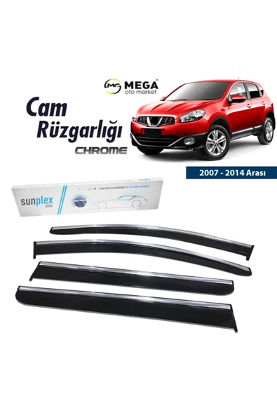 Mega Oto Market Sunpleks Krom Cam Rüzgarlığı Nissan Qashqai 2007-2014 Arası ile uyumlu