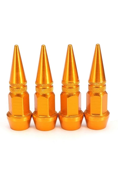 Oto Araba Sibop Kapağı Seti Metal Sivri 4'lü Set Gold 60 Mm - 3