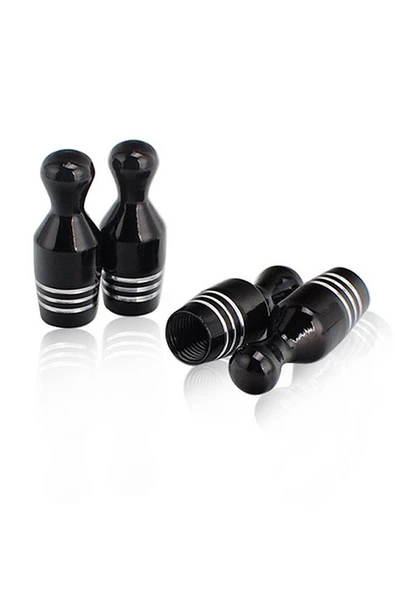 Oto Araba Sibop Kapağı Seti Metal Bowling 4'lü Set Siyah - 3