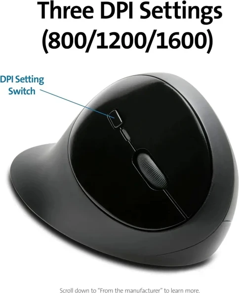 Kensington Pro Fit Ergonomik Kablosuz Fare - Siyah (K75404WW) - 6