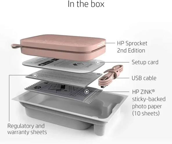 HP Sprocket Taşınabilir 2x3" Anında Fotoğraf Yazıcısı - 5