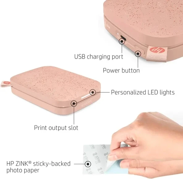 HP Sprocket Taşınabilir 2x3" Anında Fotoğraf Yazıcısı