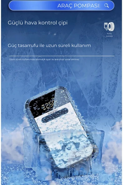 Şarjlı Taşınabilir Araç Kompresörü - Otomobil, Bisiklet, Motosiklet ve Top Şişirme İçin İdeal Hava Pompası - 2