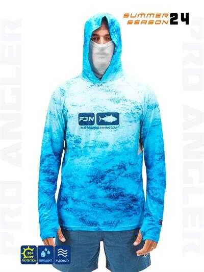 Fujin Pro Angler S24 Buff&Hoodie Blue Wave  Large (L)