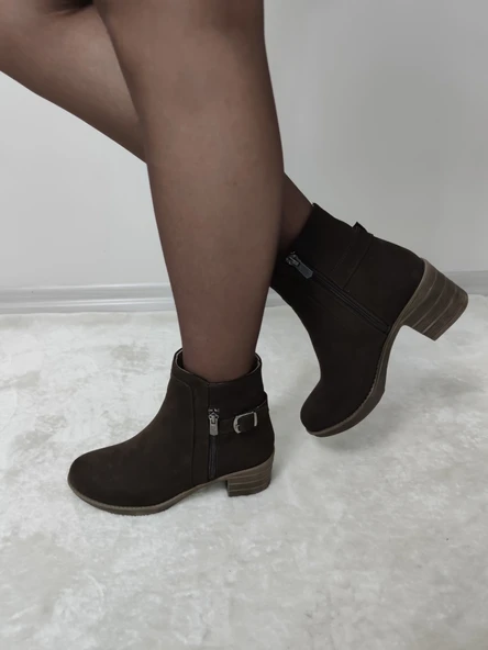 GERÇEK DERİ-ALÇAK TOPUK KADIN KISA BOT - 2