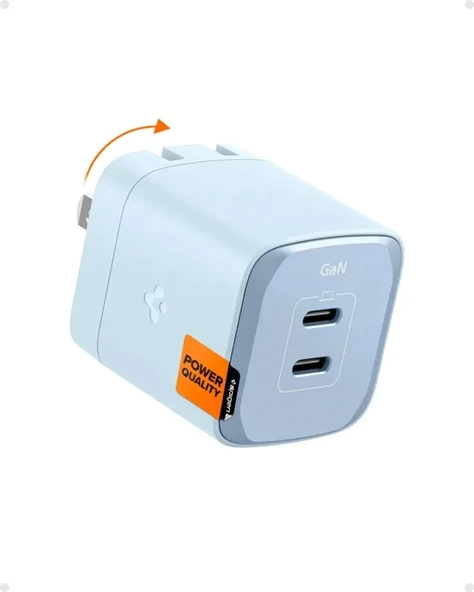 Spigen GaN III 352 35W 2 Bağlantı Noktalı Kompakt Katlanabilir Çift USB C Duvar Şarj Cihazı PD PPS - 6