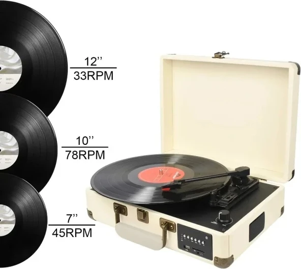 DIGITNOW Vinil Plak Çalar Kablosuz Pikap - 3
