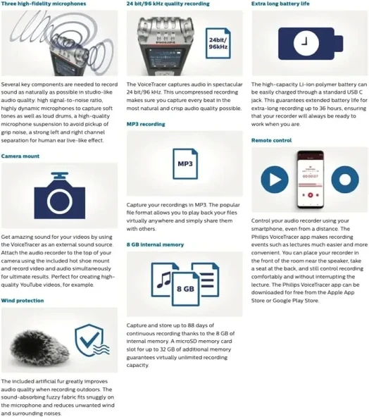 PHILIPS DVT7110 Voicetracer Dijital - 3