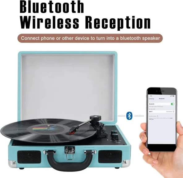 DIGITNOW Vinil Plak Çalar Kablosuz Pikap - 3
