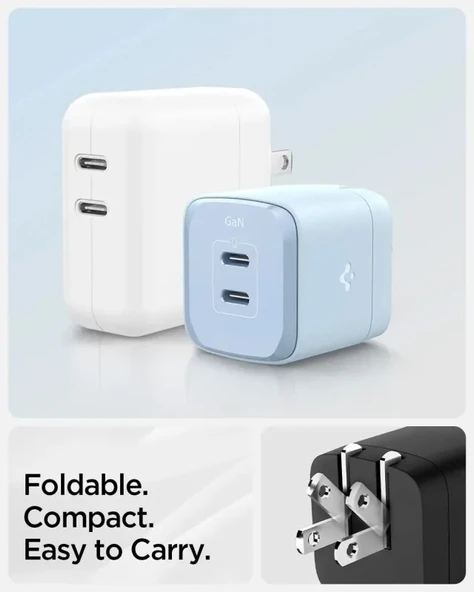 Spigen GaN III 352 35W 2 Bağlantı Noktalı Kompakt Katlanabilir Çift USB C Duvar Şarj Cihazı PD PPS - 4