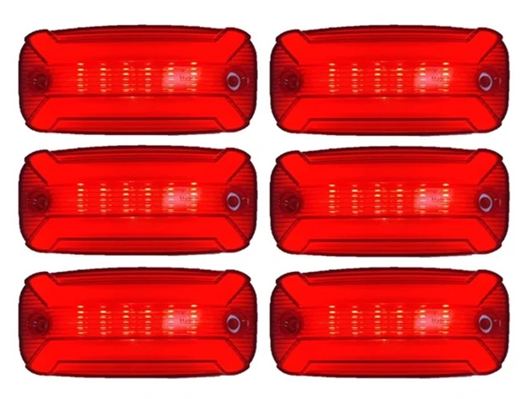 6 Adet Neon Ledli Yan Dorse Kasa Lambası 12-24 Volt Kırmızı ürün görseli