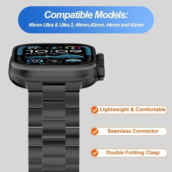 iiteeology Titanyum Kordon Apple Watch Ultra 2 Band ile Uyumlu - 7
