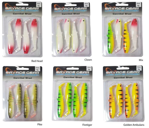 Savage gear Cannibal 10cm 4 Adet Sahte Balık  Read Head - 2