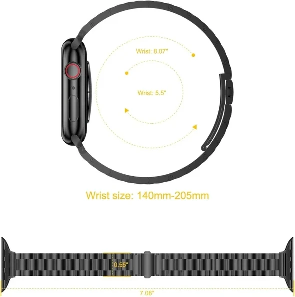 iiteeology Paslanmaz Çelik Kordon Uyumlu Apple Watch Kordon - 11