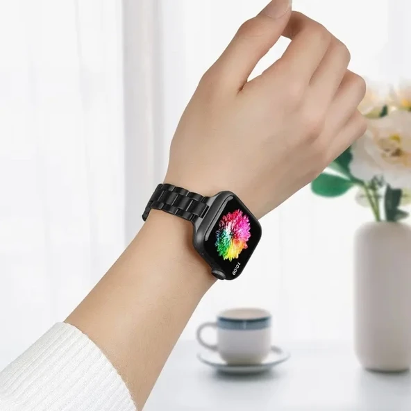 iiteeology Paslanmaz Çelik Kordon Uyumlu Apple Watch Kordon - 6