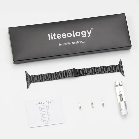 iiteeology Paslanmaz Çelik Kordon Uyumlu Apple Watch Kordon - 8