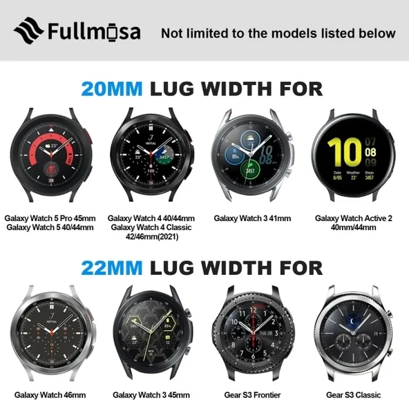 Fullmosa Paslanmaz Çelik Saat Kordonu Black 18mm