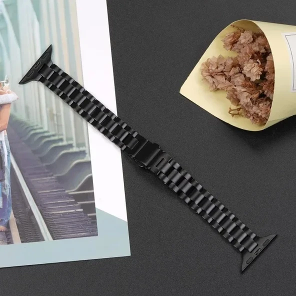 iiteeology Paslanmaz Çelik Kordon Uyumlu Apple Watch Kordon - 7