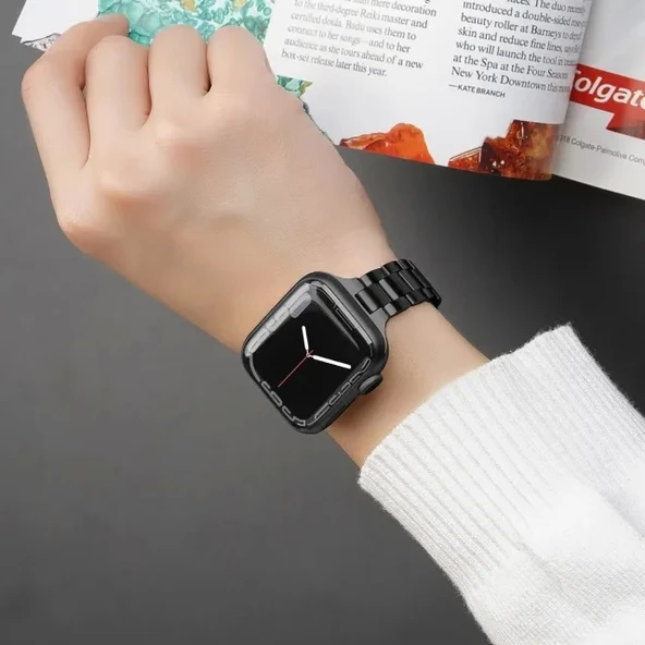 iiteeology Paslanmaz Çelik Kordon Uyumlu Apple Watch Kordon - 5
