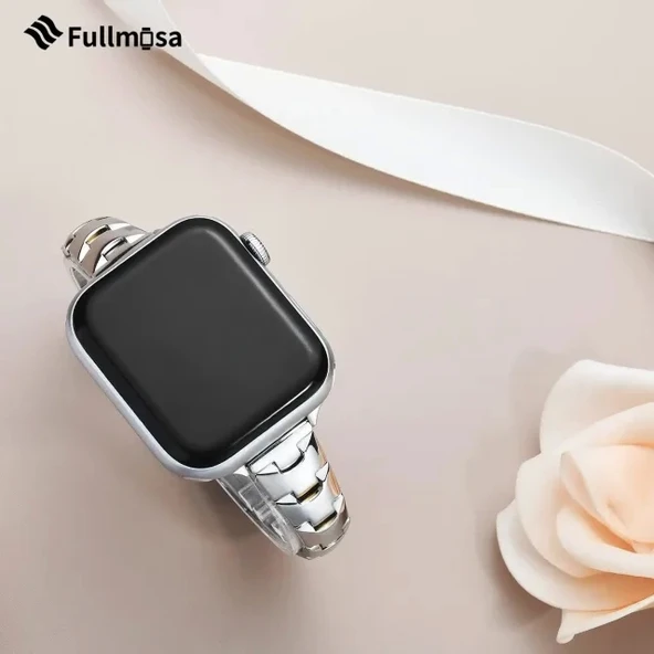 Fullmosa İnce Metal Bant Uyumlu Apple Watch Kordon - 3