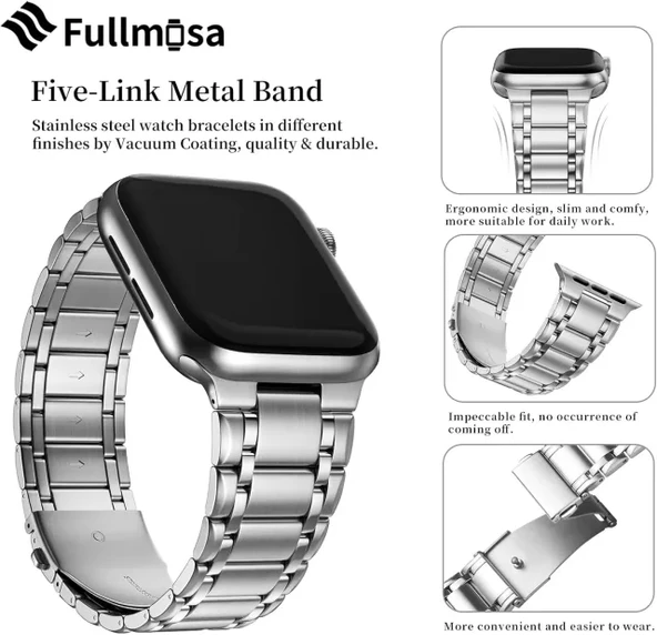 Fullmosa Metal Bantlarla Uyumlu Apple Watch Kordon - 5