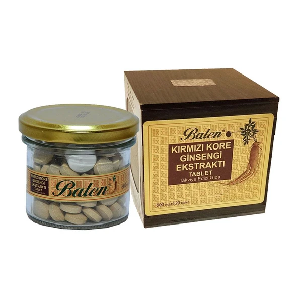 Balen Kırmızı Kore Ginsengi Ekstraktı Tahta Kutulu 600mg X 120 Tablet X 4 Kutu - 4