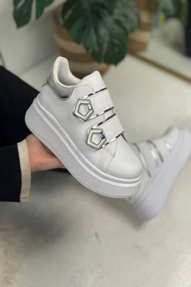 Günlük Kadın Sneaker Cırt Cırtlı Yüksek Topuk Tırtıklı Kaymaz Taban Yürüyüş Spor Ayakkabı 251 - 2