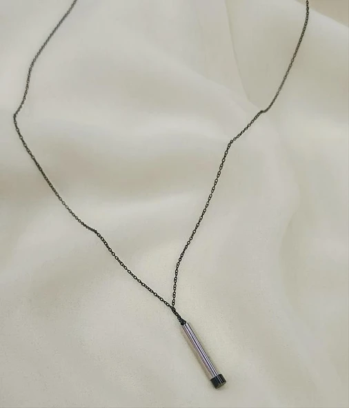 Kolye Çelik 316 L Paslanmaz Silindir Dilek Kolyesi Not Saklama Zincir Unisex - 4