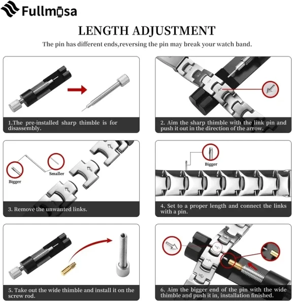 Fullmosa İnce Metal Bant Uyumlu Apple Watch Kordon - 6