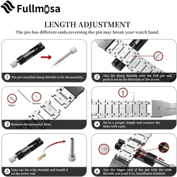 Fullmosa Metal Bantlarla Uyumlu Apple Watch Kordon - 2