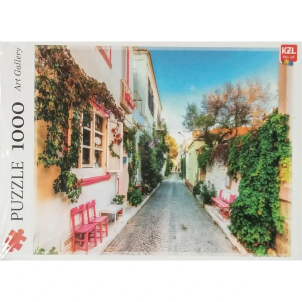 AKILLIELMA-KZL PUZZLE ÇİÇEKLİ KÖY SOKAĞI 1000 PARÇA PUZZLE PAZIL 68X48 CM