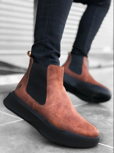 Pabucmarketi Lastikli Erkek Spor Bot TABA (SİYAH TABAN) - 3