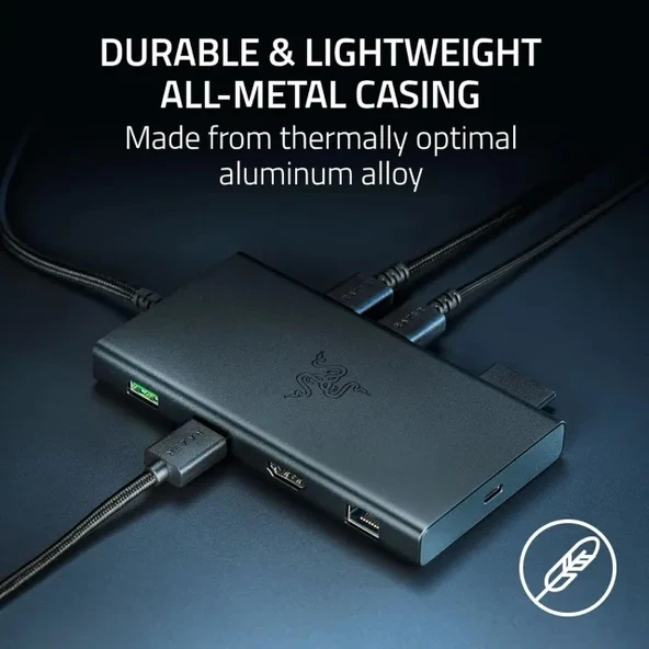 Razer USB C Dock 11 Bağlantı Noktalı Seyahat Şarj İstasyonu Mercury