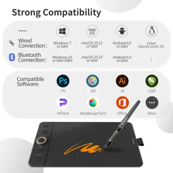 GAOMON M106K Boyama Dijital Grafik Kalem Tablet - 4