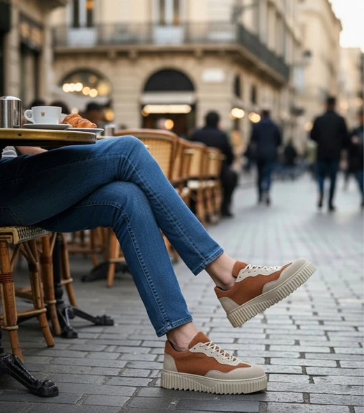 Pabucmarketi Bağcıklı Erkek Günlük Ayakkabı TABA SÜET - Resim 3