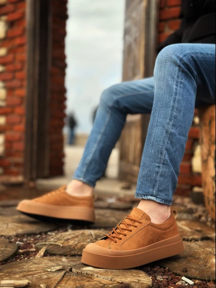 Pabucmarketi Bağcıklı Casual Erkek Ayakkabı TABA