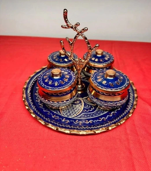 bakır 4lü baharatlık 4