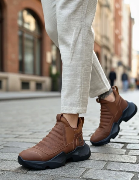 Pabucmarketi Bağcıksız Erkek Spor Bot TABA (SİYAH TABAN) ürün görseli