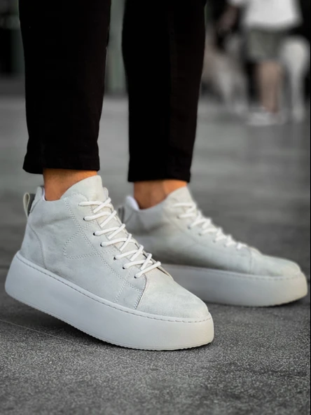 Pabucmarketi Bağcıklı Erkek Spor Bot GRİ SÜET (GRİ TABAN) - Resim 3