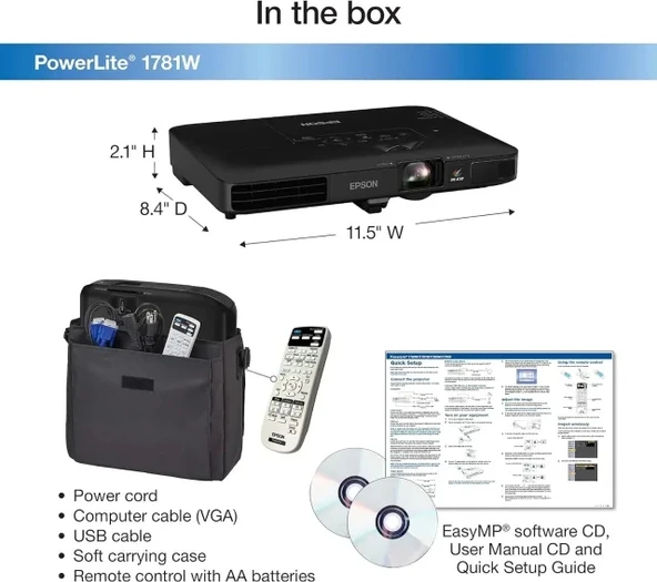 Epson PowerLite 1781W WXGA Projektör - 5