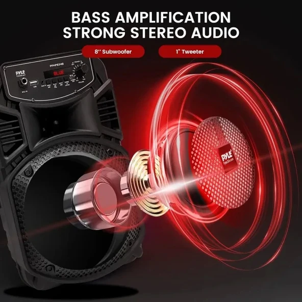 Pyle Taşınabilir Bluetooth PA Hoparlör Sistemi-300W - 2