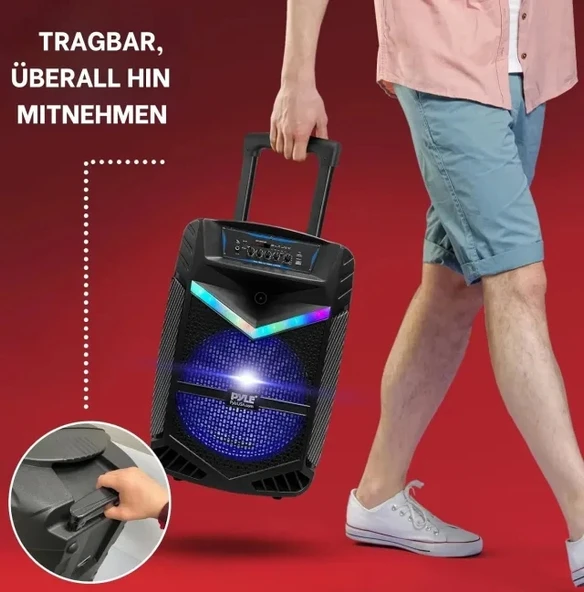 Pyle Taşınabilir Bluetooth PA Hoparlör Sistemi - 600W - 7