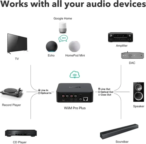 WiiM Pro AirPlay 2 - WiFi Çok Odalı Yayıncı Chromecast - 7